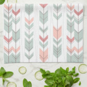 レトロのスタイルの幾何学的なパターン キッチンタオル (折り畳み)