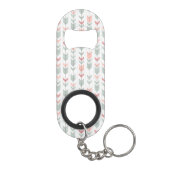 レトロのスタイルの幾何学的なパターン キーホルダー栓抜き (裏面)