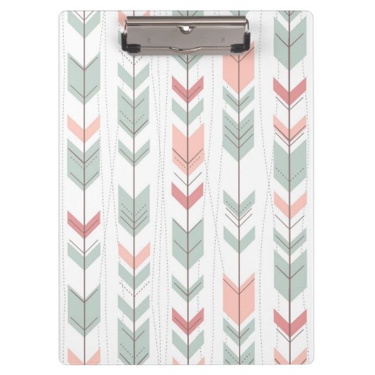レトロのスタイルの幾何学的なパターン クリップボード (正面)