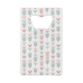 レトロのスタイルの幾何学的なパターン クレジットカード栓抜き (裏面)