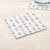 レトロのスタイルの幾何学的なパターン スクエアペーパーコースター (アングル)