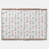 レトロのスタイルの幾何学的なパターン スローブランケット (正面)