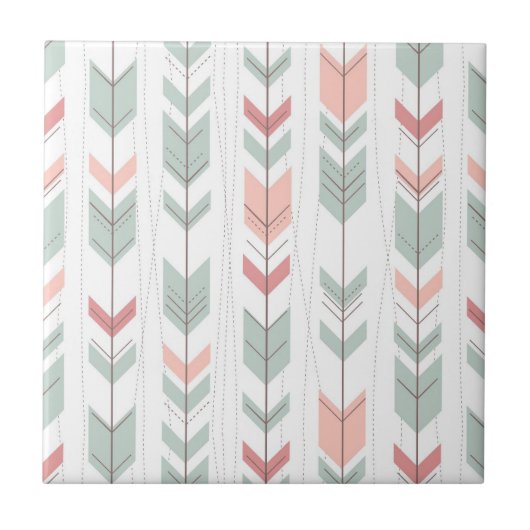 レトロのスタイルの幾何学的なパターン タイル (正面)