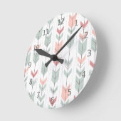 レトロのスタイルの幾何学的なパターン ラウンド壁時計 (傾斜)