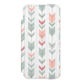 レトロのスタイルの幾何学的なパターン INCIPIO iPhoneウォレットケース (フォリオ 正面)