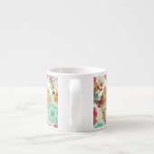 レトロのスタイルの花パターン エスプレッソカップ (裏面)