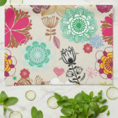 レトロのスタイルの花パターン キッチンタオル (折り畳み)