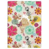 レトロのスタイルの花パターン クリップボード (裏面)