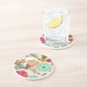 レトロのスタイルの花パターン コースター (側面)