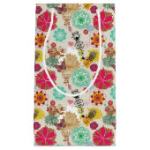 レトロのスタイルの花パターン スモールペーパーバッグ (正面)