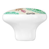 レトロのスタイルの花パターン セラミックノブ (側面)