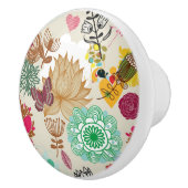 レトロのスタイルの花パターン セラミックノブ (右)