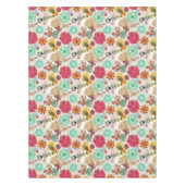 レトロのスタイルの花パターン テーブルクロス (正面)