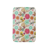 レトロのスタイルの花パターン バスマット (正面縦)