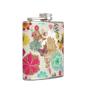 レトロのスタイルの花パターン フラスク (右)