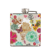 レトロのスタイルの花パターン フラスク (裏面)