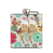 レトロのスタイルの花パターン フラスク (裏面)