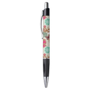 レトロのスタイルの花パターン ボールペン