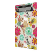 レトロのスタイルの花パターン ミニクリップボード (アングル2)