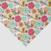 レトロのスタイルの花パターン 薄葉紙 (詳細)