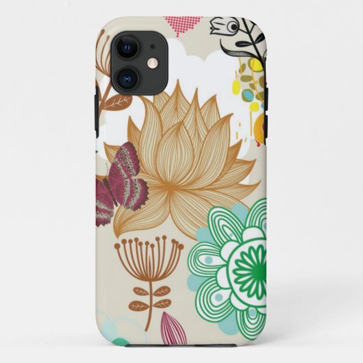 レトロのスタイルの花パターン Case-Mate iPhoneケース (裏面)