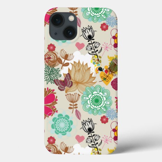 レトロのスタイルの花パターン Case-Mate iPhoneケース (裏面)