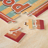 レトロのスタイルの飲み物が付いているファースト・フードの背景 ジグソーパズル (側面)