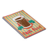 レトロのスタイルの飲み物が付いているファースト・フードの背景 ノートブック (右側)