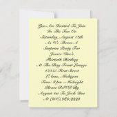 レトロのスタイルの驚きのパーティの招待状の気球gal 招待状 (裏面)