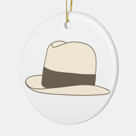 レトロのスタイルを作られたソフト帽のヒップスターの帽子 セラミックオーナメント (左)