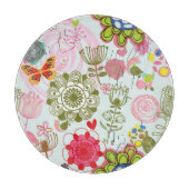 レトロのスタイル2の花パターン カッティングボード (正面)