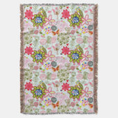 レトロのスタイル2の花パターン スローブランケット (正面縦)