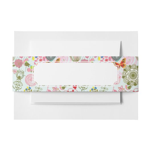 レトロのスタイル2の花パターン 招待状ベリーバンド (正面例)