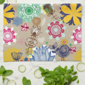 レトロのスタイル3の花パターン キッチンタオル (折り畳み)