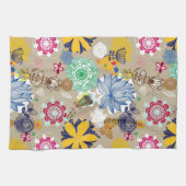 レトロのスタイル3の花パターン キッチンタオル (横)