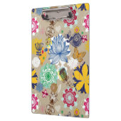 レトロのスタイル3の花パターン クリップボード (左)