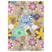 レトロのスタイル3の花パターン クリップボード (裏面)