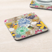 レトロのスタイル3の花パターン コースター (左側)