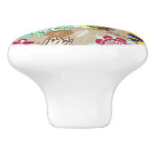 レトロのスタイル3の花パターン セラミックノブ (側面)