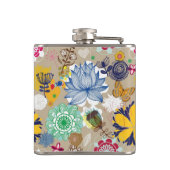 レトロのスタイル3の花パターン フラスク (裏面)
