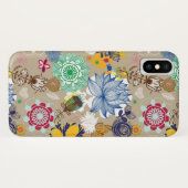 レトロのスタイル3の花パターン Case-Mate iPhoneケース (裏面(横))