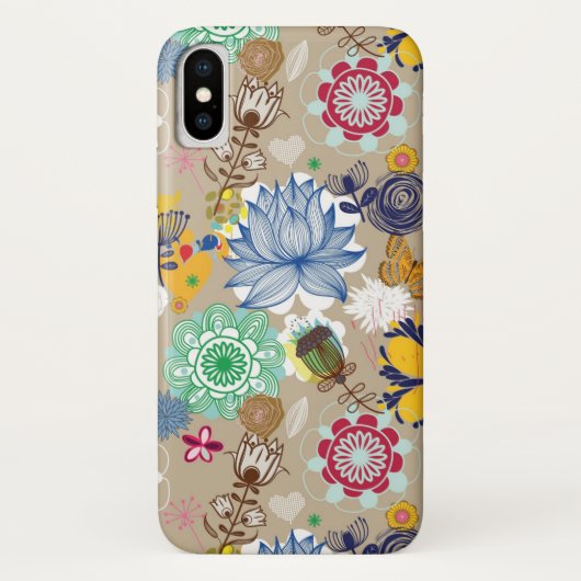 レトロのスタイル3の花パターン Case-Mate iPhoneケース (裏面)