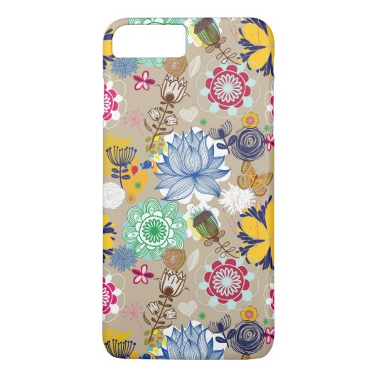 レトロのスタイル3の花パターン Case-Mate iPhoneケース (裏面)