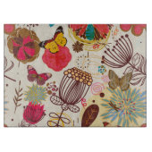 レトロのスタイル4の花パターン カッティングボード (正面)