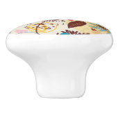 レトロのスタイル4の花パターン セラミックノブ (側面)