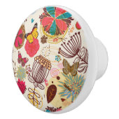 レトロのスタイル4の花パターン セラミックノブ (右)