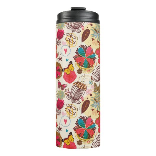 レトロのスタイル4の花パターン タンブラー (正面)