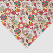 レトロのスタイル4の花パターン 薄葉紙 (詳細)