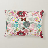レトロのスタイル5の花パターン アクセントクッション (裏面)