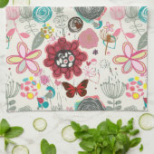 レトロのスタイル5の花パターン キッチンタオル (折り畳み)